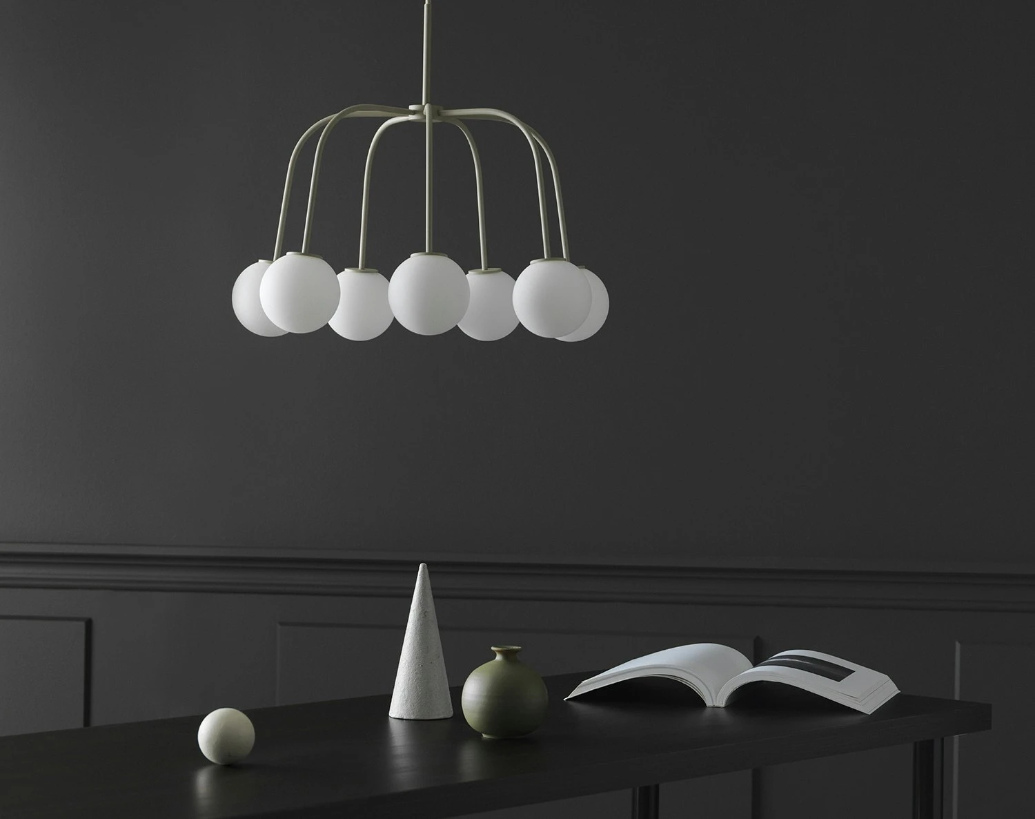 Waterfall Ceiling Light, Beige/Opal Glass – Bild 4