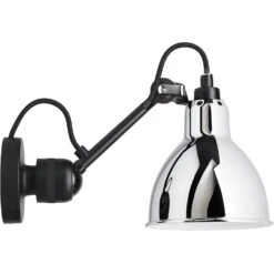 La Lampe Gras N°304 Wandleuchte Mit Kordel, Schwarz / Chrom